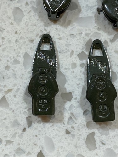 (20) Vintage Size 4 Talon Zephyr Zipper Pull Sliders Locking Trousers Olive OD - Picture 3 of 9