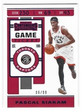 PASCAL SIAKAM 2019-20 CONTENDERS GAME TICKET BLUE #6/99 RAPTORS D1