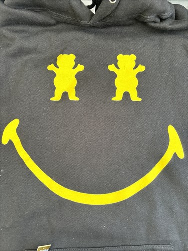 Felpa con cappuccio Grizzly Grip Tape Smiley World Colab nera media prezzo al pubblico consigliato $78 - Foto 3 di 7