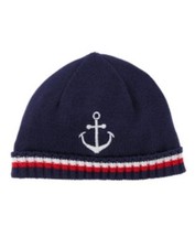 GYMBOREE SHORE TO COVE NAVY w/ ANCHOR SWEATER BEANIE HAT 0 3 6 12 18 NWT