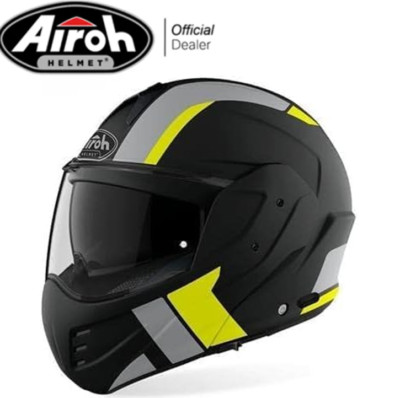 AIROH MATHISSE EXPLORE BLACK YELLOW GELB SCHWARZ MODULARER MOTORRADHELM FLIP UP