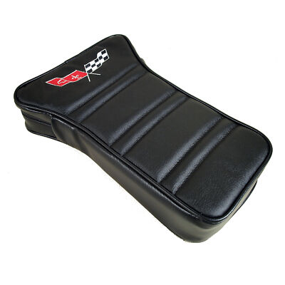 Corvette C3 Center Armrest Embroidered Black Leather 1968-1978