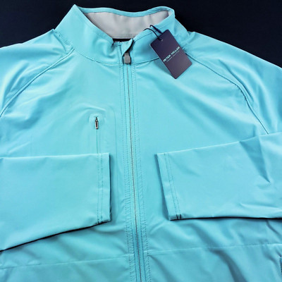 Peter Millar Crown Flex Adapt Full Zip Stretch Jacket Windcheater Large $230