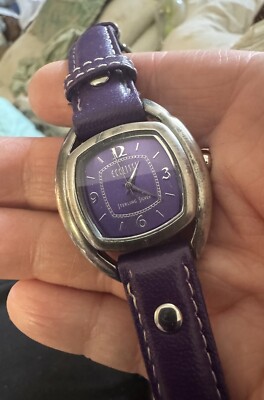 Ecclissi Sterling Silver Purple Leather Watch Needs Battery  display picture 3