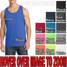 Mens Solid Tank Top 100 Preshrunk Cotton Includes NEONS S M L XL, 2XL, 3XL, 4XL