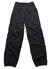 Vintage Women's Nike White Tag Nylon Windbreaker Pants Size Large Black