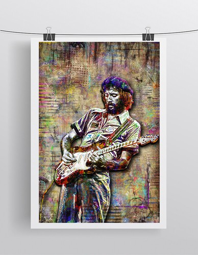 Eric Clapton 24 x 36 Zoll Poster Eric Clapton Gitarre Ehrendruck kostenloser Versand USA