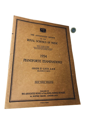 Noten Pianoforte Klavier Prüfungen 1954 Papiere Vintage ra