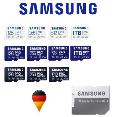 micro SD Speicherkarte 128GB 256GB 512GB 1TB Speicher Samsung Evo Pro Ultimate