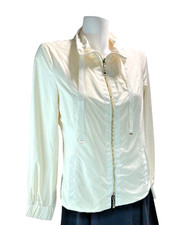 Madeleine Jacket Women's Size 6 Ivory Long Sleeve Windbreaker Two Way Zipper