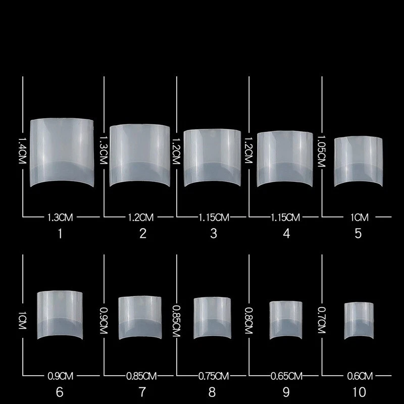 Square Nail Tips Half Cover Natural Clear Acrylic Nails French Short False Nails - Image 3 of 4