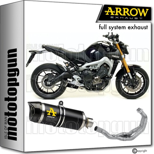 Échappement ARROW Thunder Homologué En Aluminium Noir Pour YAMAHA MT 09 13-20 | MT 09