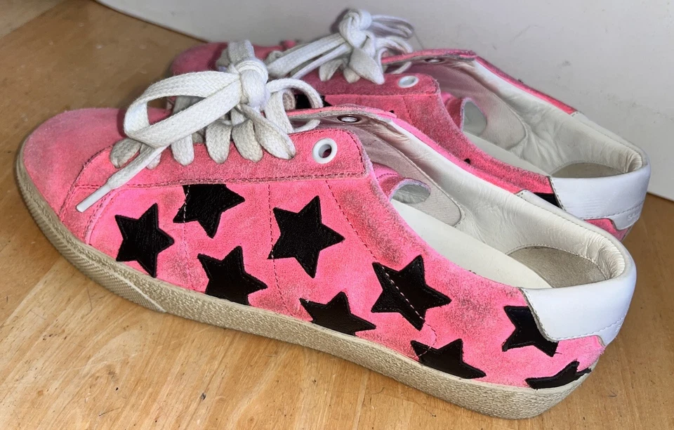 Zapatillas Saint Laurent Court Classic SL-06 Fucsia Star Lavado Sucio Gamuza 37/US 7 Foto 3 de 4