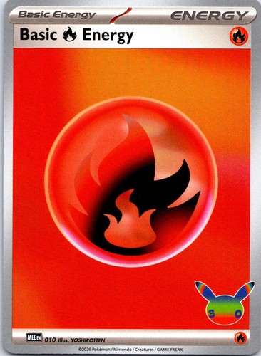 Basic Fire Energy (30th Celebration) 010 Holo MEE: Mega Evolution Energy NM
