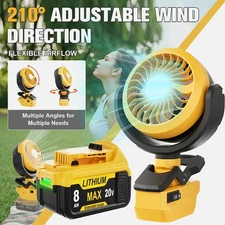 Cooling Battery/Portable Cordless Fan For DeWALT 20V Li-ion Jobsite Fan Outdoor