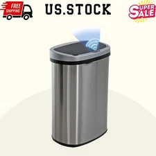 13 Gal Automatic Touchless Trash Can w/ Lid, Odor Control, Stainless Steel