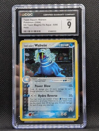 CGC 9 MINT Team Aqua's Walrein 2004 EX Team Magma Vs Aqua 6/95 Holo Pokemon Card
