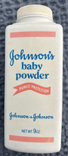 VINTAGE JOHNSON'S BABY POWDER TALC 9 oz PLASTIC EMPTY BOTTLE