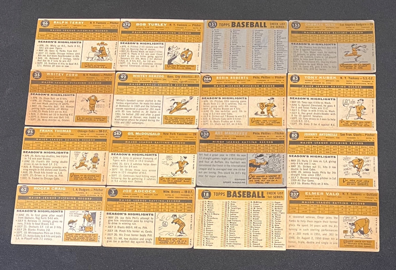 Ralph Doerr 1960 Topps (16) Different Assortment Vintage Baseball Card Lot | eBay