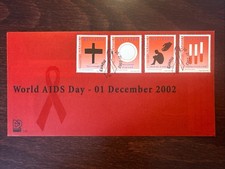 NAMIBIA FDC COVER 2002 YEAR AIDS SIDA HIV SEX PROTECTION HEALTH MEDICINE STAMPS
