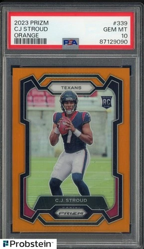 2023 Panini Orange Prizm #339 CJ Stroud Texans RC Rookie 75/249 PSA 10