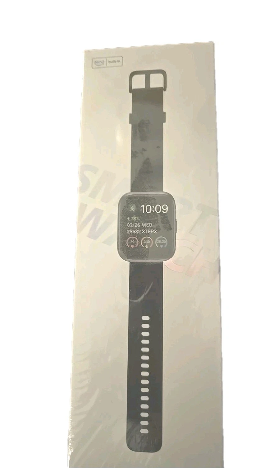 Veryfit ID208Plus Smart Watch with Built-in Alexa Black Waterproof 1.8" Display