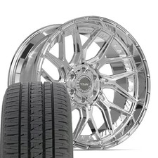 4pl28 Chrome 22x10 Rims Bridgestone Tires Set Fits Chevy Gmc Ram 4pl28 Chrome 22x10 Rims Bridgestone Tires Set Fits Chevy Gmc Ram