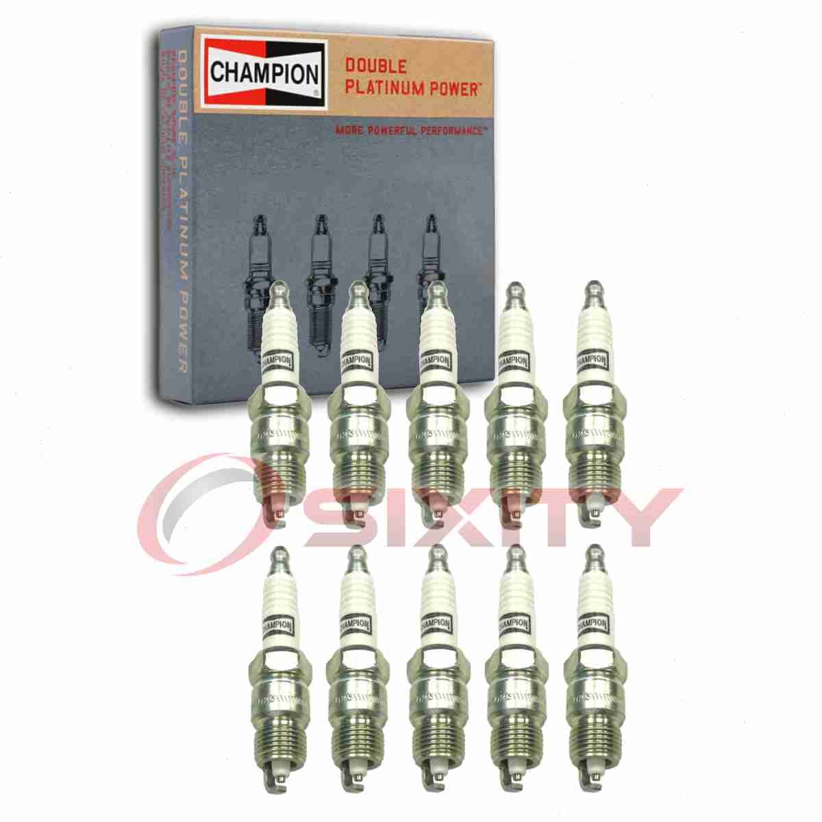 10 pc Champion Double Platinum 7018 Spark Plugs for RV17PMP4 HGR9BQP APP25 fx