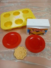 Fisher Price Fun with Food Vintage Cake Mix Plates Cookie  Little Tikes Muffin