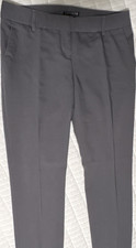 Express Columnist Women's Gray Flat Front Straight Leg Solid Dress Pants