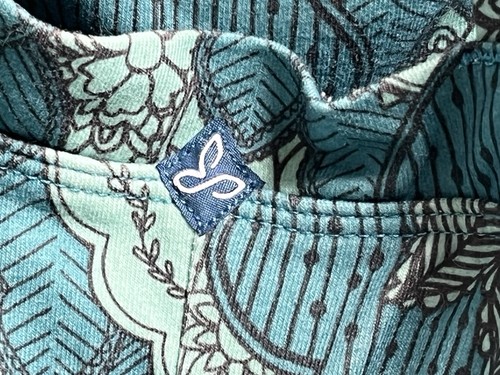 Prana Women’s S Quinn Dress Teal Geometric Pattern Shelf Bra Knee Length Dress - Picture 4 of 5