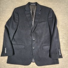 Lauren Ralph Lauren Blazer 2-Button Wool Silk Cashmere 44R Black