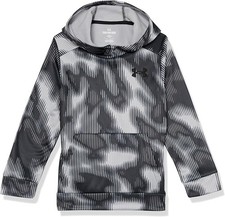 NEW Under Armour Black/Gray Geometric Performance Hoodie Boy's Youth X-Small
