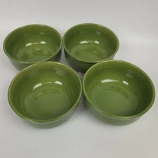 Royal Norfolk Set Of 4 Green Stoneware Cereal/Soup/Ice Cream Bowls 5.75” x 2.75"