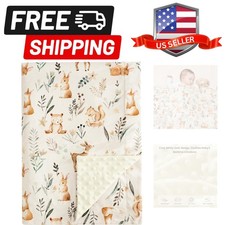 Minky Baby Blanket with Double Layer and Soothing Raised Dotted Backing, Soft...