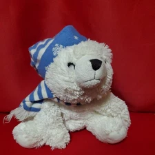 Polar Bear Animal Adventure 2009 Stuffed Toy Winter 14" Long White And Blue