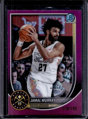 2025-26 Bowman Jamal Murray Chrome Fuchsia Refractor #/199 Nuggets - Image 1 of 2