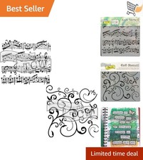 Reusable Music-Themed Stencil 6x6 in Sheet Music Abstract Crafting Tool