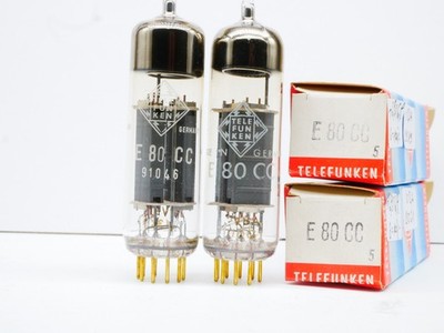 Matched Pair E80CC Telefunken Philips Heerlen VBA   5F1 Tube Röhre NEW testet 01