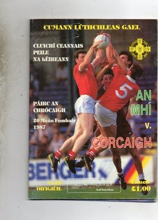 GAA FOOTBALL MEATH V CORK ALL IRELAND FINAL 20/9/1987