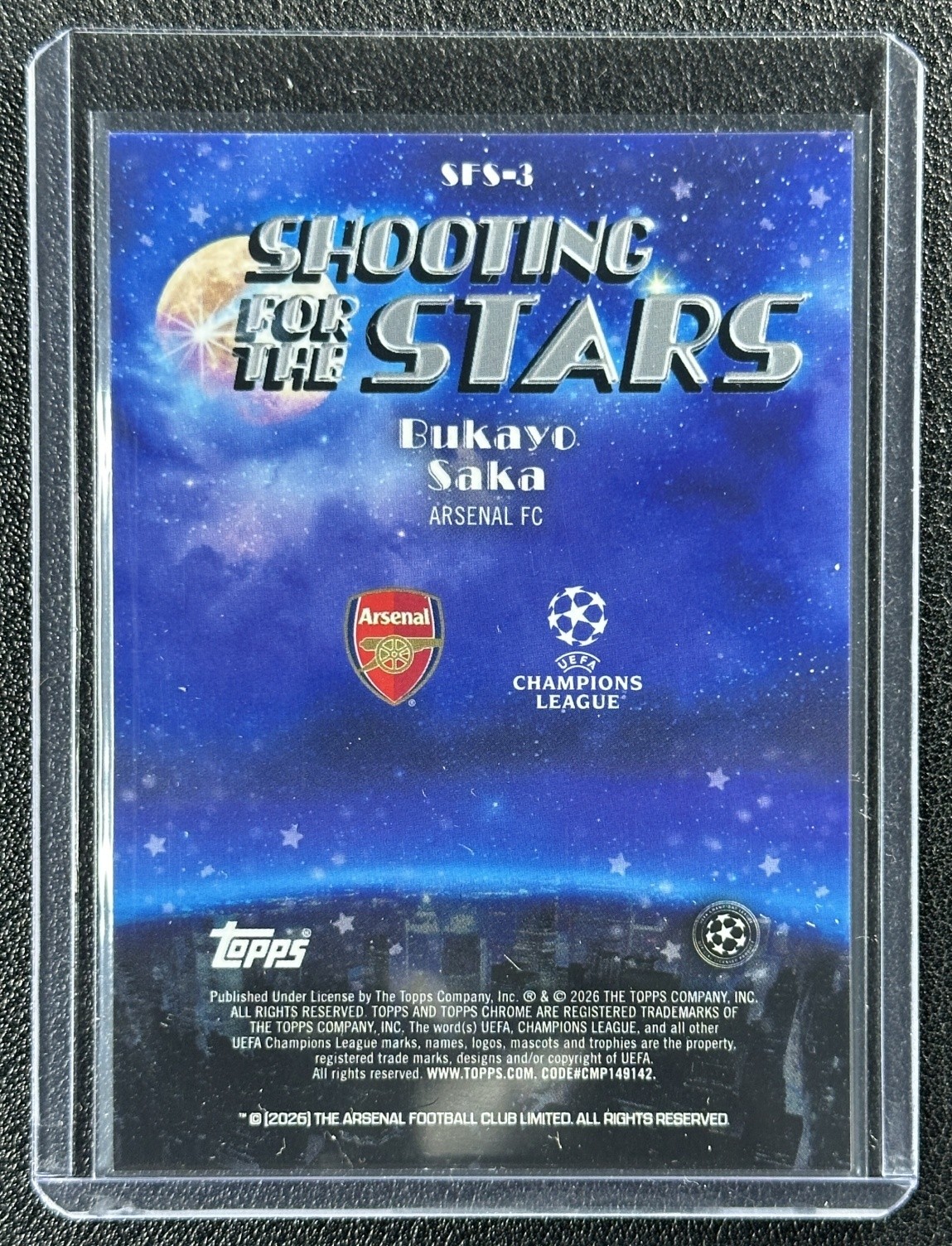 BUKAYO SAKA 2025-26 TOPPS CHROME UCC SHOOTING FOR THE STARS FANATICS FEST view 2