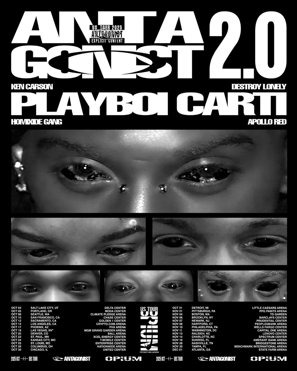 NEW! Playboi Carti 2025 – Antagonist 2.0 Tour Poster | eBay