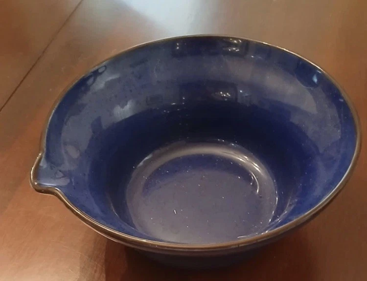 Ikea 12 pulgadas Cobalto Cerámica Azul Servir Tazón Mezclador con Caño de Verter Foto 2 de 2