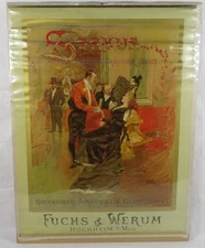 antique German wine champagne advertising poster original mint