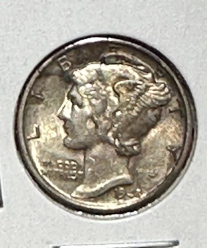 1945 US Mercury SILVER Dime "Philadelphia" AU! SHARP! Old US Coin!