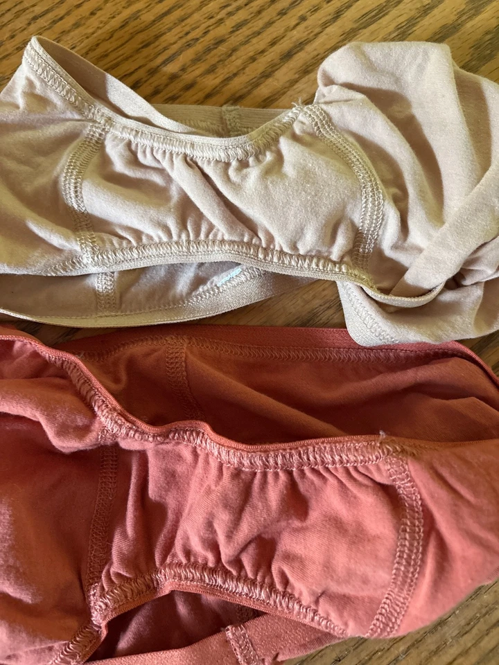 Женские DELUTH органический хлопок бикини высоты ноги трусики размер средний оранжевый/бежевый - Изображение 4 из 4