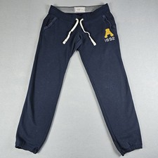 Y2K Abercrombie Fitch Jogger Pants Womens Small Navy Blue A 1982 Butt Spellout