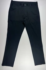 Rhone Commuter Men Black Flat Front Tapered Pants Sz 33