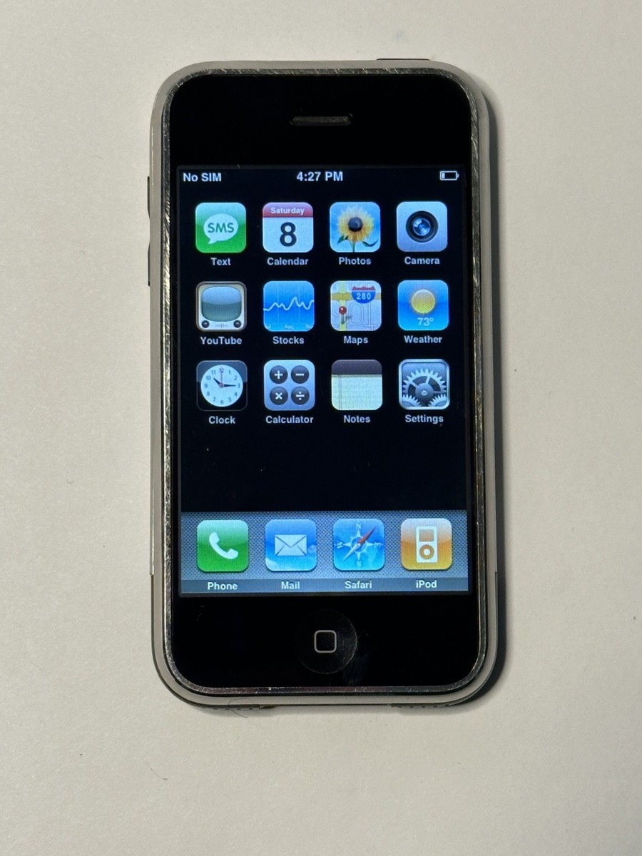 iOS 1.0 Apple iPhone 1st Generation - 8GB - Black A1203 (GSM) 2G