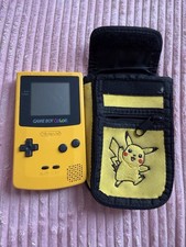 Nintendo Game Boy Color Yellow W/ Pikachu Case